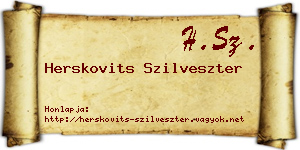 Herskovits Szilveszter névjegykártya